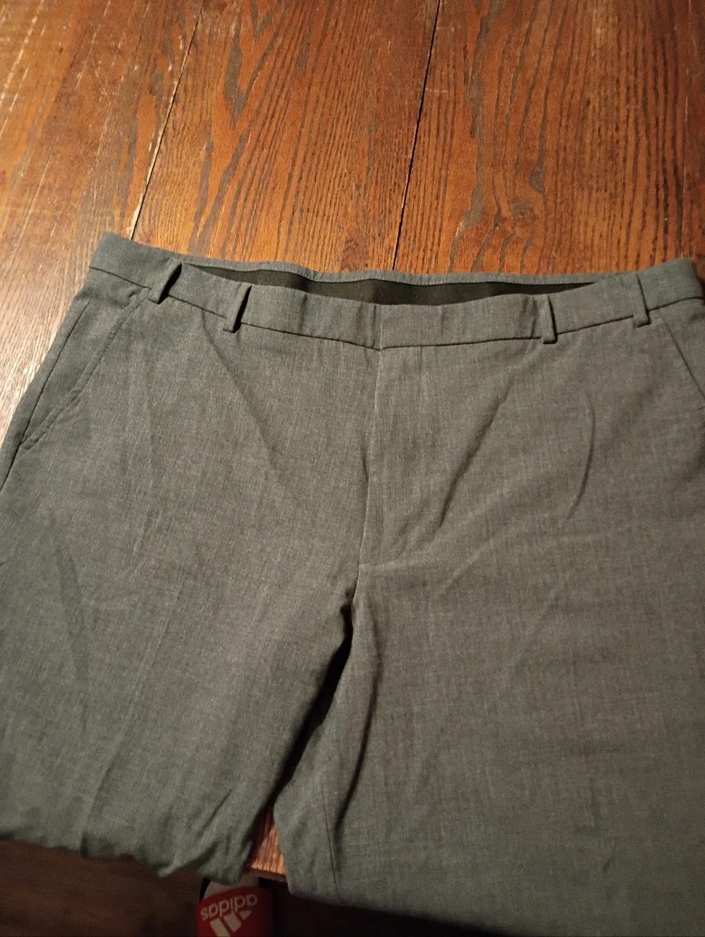 44x30 George Grey Dress Pants Trousers Slacks Flat Front Pleated Leg